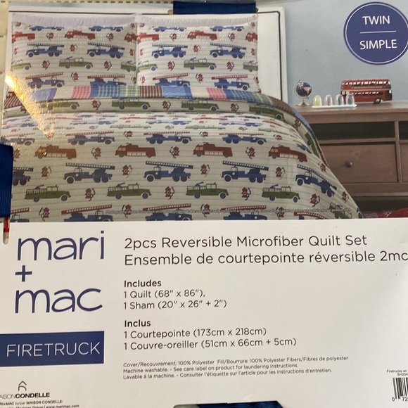 NWT 2pcs reversible microfiber Quilt Set Twin - Picture 1 of 3